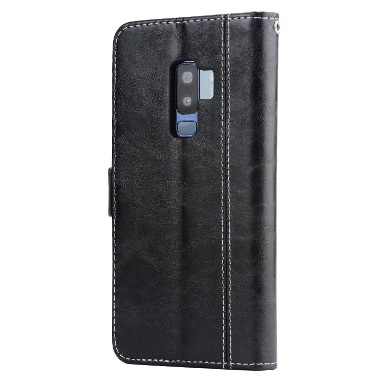 For Galaxy S9+ Retro Texture Contrast Color Splicing Horizontal Flip TPU + PU Leather Case with Card Slots & Holder & Wallet