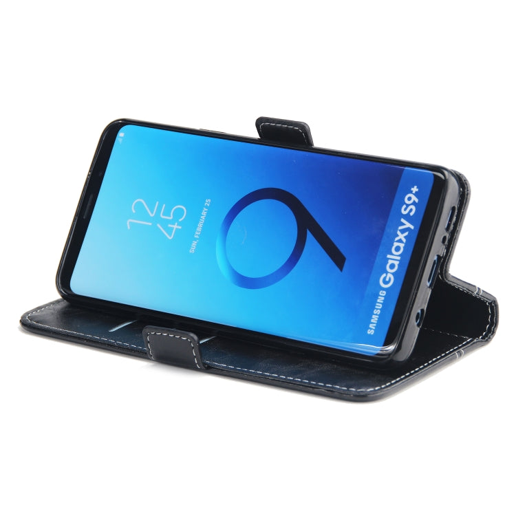 For Galaxy S9+ Retro Texture Contrast Color Splicing Horizontal Flip TPU + PU Leather Case with Card Slots & Holder & Wallet