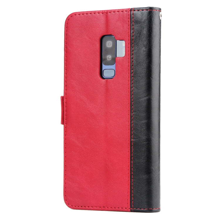 For Galaxy S9+ Retro Texture Contrast Color Splicing Horizontal Flip TPU + PU Leather Case with Card Slots & Holder & Wallet