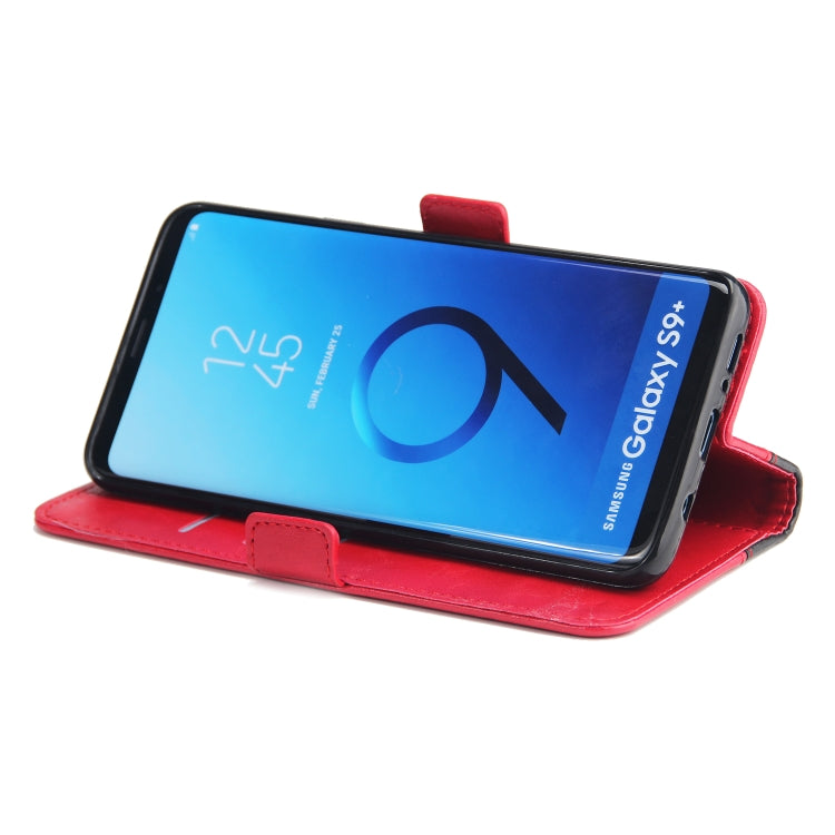 For Galaxy S9+ Retro Texture Contrast Color Splicing Horizontal Flip TPU + PU Leather Case with Card Slots & Holder & Wallet