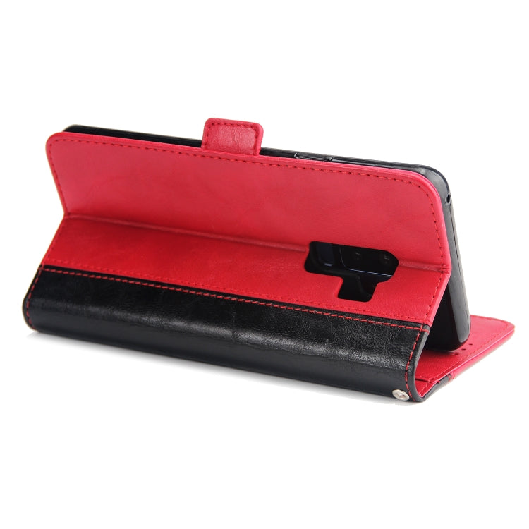 For Galaxy S9+ Retro Texture Contrast Color Splicing Horizontal Flip TPU + PU Leather Case with Card Slots & Holder & Wallet