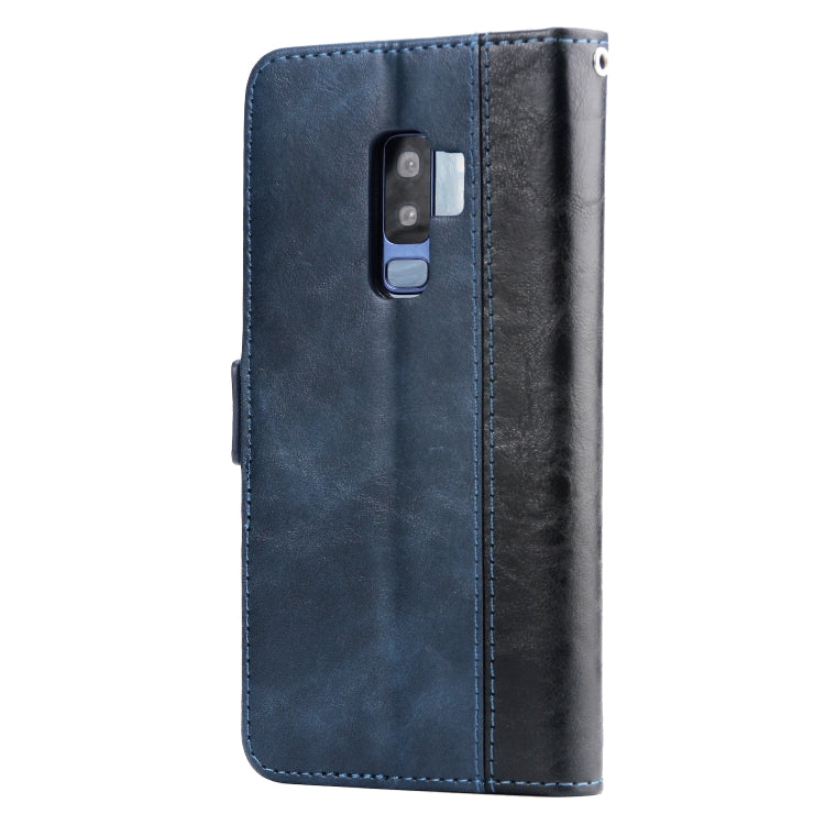 For Galaxy S9+ Retro Texture Contrast Color Splicing Horizontal Flip TPU + PU Leather Case with Card Slots & Holder & Wallet