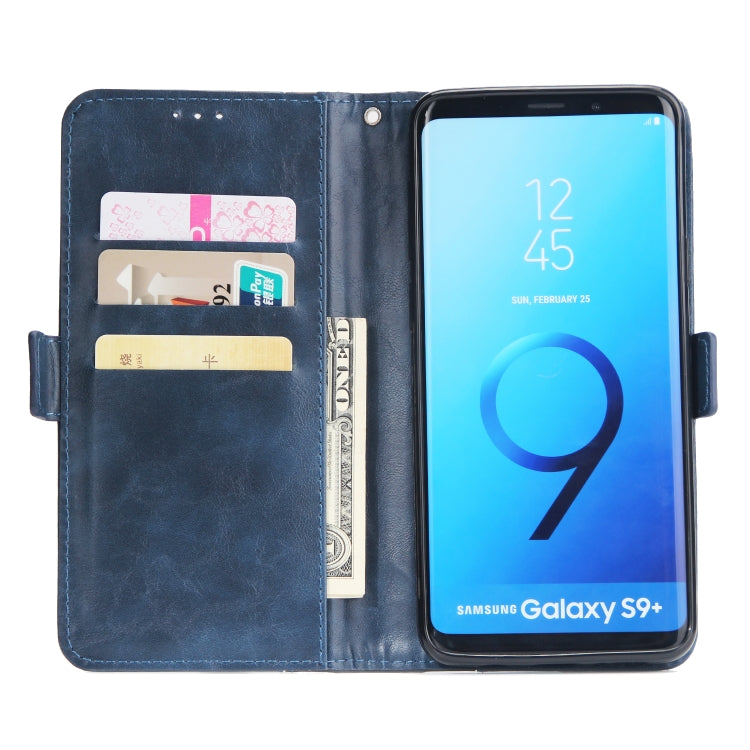 For Galaxy S9+ Retro Texture Contrast Color Splicing Horizontal Flip TPU + PU Leather Case with Card Slots & Holder & Wallet