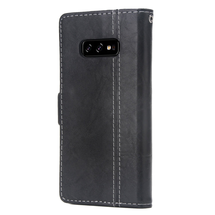 For Galaxy S10 5G Retro Texture Contrast Color Splicing Horizontal Flip TPU + PU Leather Case with Card Slots & Holder & Wallet