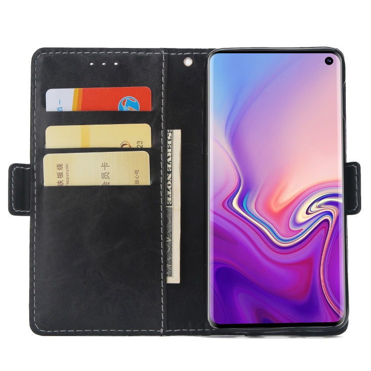 For Galaxy S10 5G Retro Texture Contrast Color Splicing Horizontal Flip TPU + PU Leather Case with Card Slots & Holder & Wallet