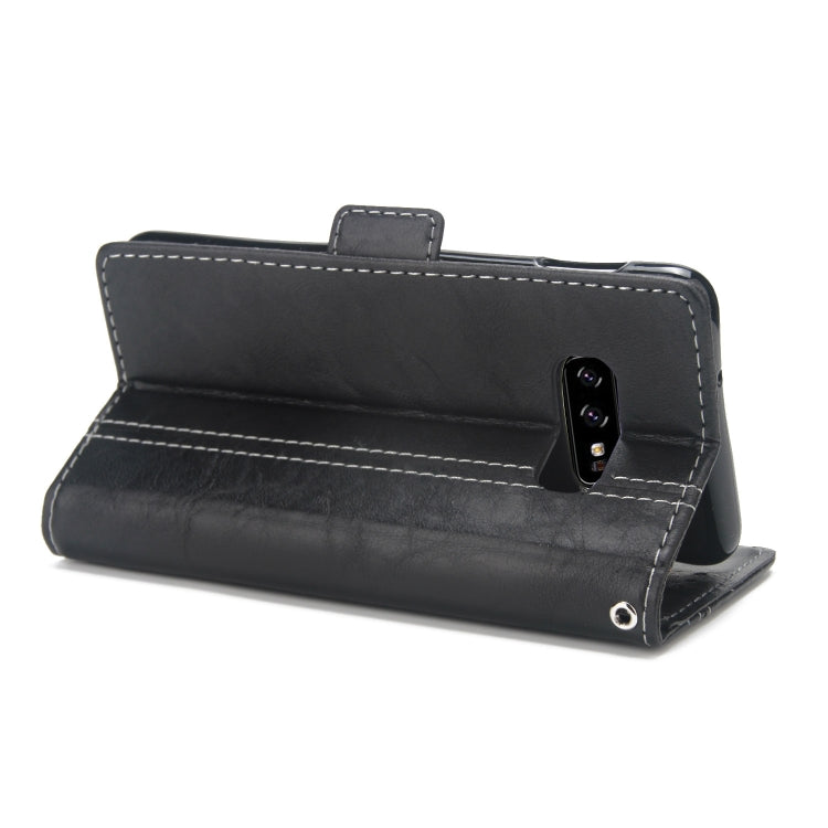 For Galaxy S10 5G Retro Texture Contrast Color Splicing Horizontal Flip TPU + PU Leather Case with Card Slots & Holder & Wallet