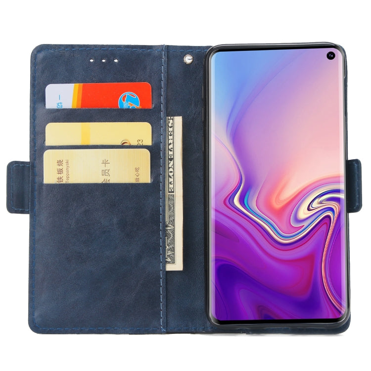 For Galaxy S10 5G Retro Texture Contrast Color Splicing Horizontal Flip TPU + PU Leather Case with Card Slots & Holder & Wallet