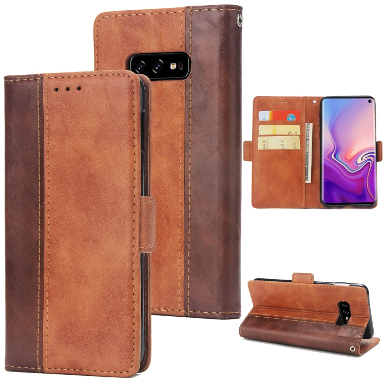 For Galaxy S10 5G Retro Texture Contrast Color Splicing Horizontal Flip TPU + PU Leather Case with Card Slots & Holder & Wallet