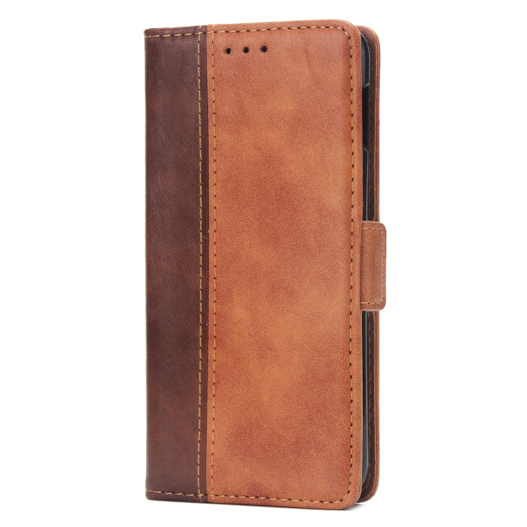 For Galaxy S10 5G Retro Texture Contrast Color Splicing Horizontal Flip TPU + PU Leather Case with Card Slots & Holder & Wallet