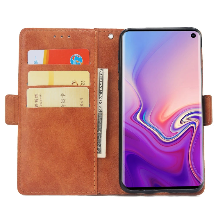 For Galaxy S10 5G Retro Texture Contrast Color Splicing Horizontal Flip TPU + PU Leather Case with Card Slots & Holder & Wallet