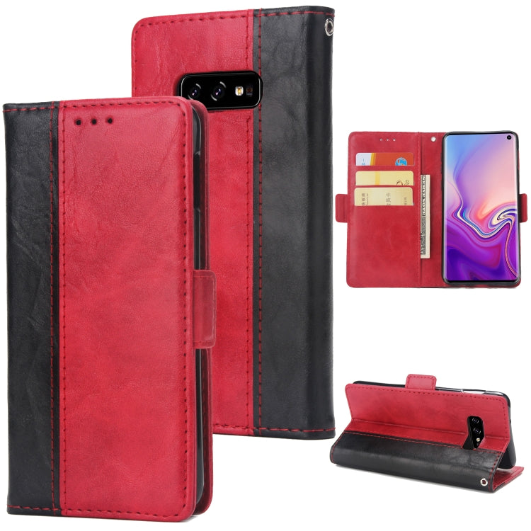 For Galaxy S10e Retro Texture Contrast Color Splicing Horizontal Flip TPU + PU Leather Case with Card Slots & Holder & Wallet