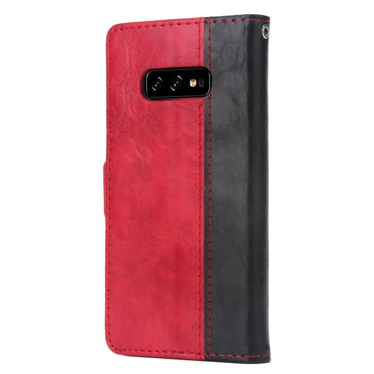 For Galaxy S10e Retro Texture Contrast Color Splicing Horizontal Flip TPU + PU Leather Case with Card Slots & Holder & Wallet