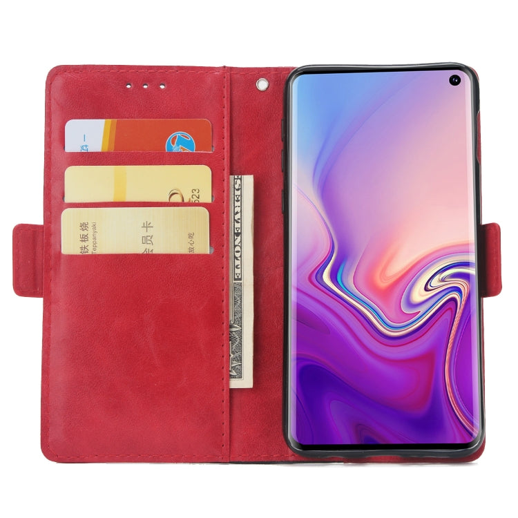 For Galaxy S10e Retro Texture Contrast Color Splicing Horizontal Flip TPU + PU Leather Case with Card Slots & Holder & Wallet