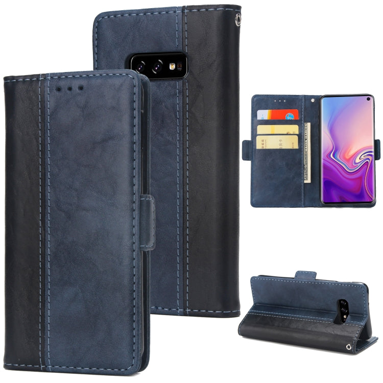 For Galaxy S10e Retro Texture Contrast Color Splicing Horizontal Flip TPU + PU Leather Case with Card Slots & Holder & Wallet