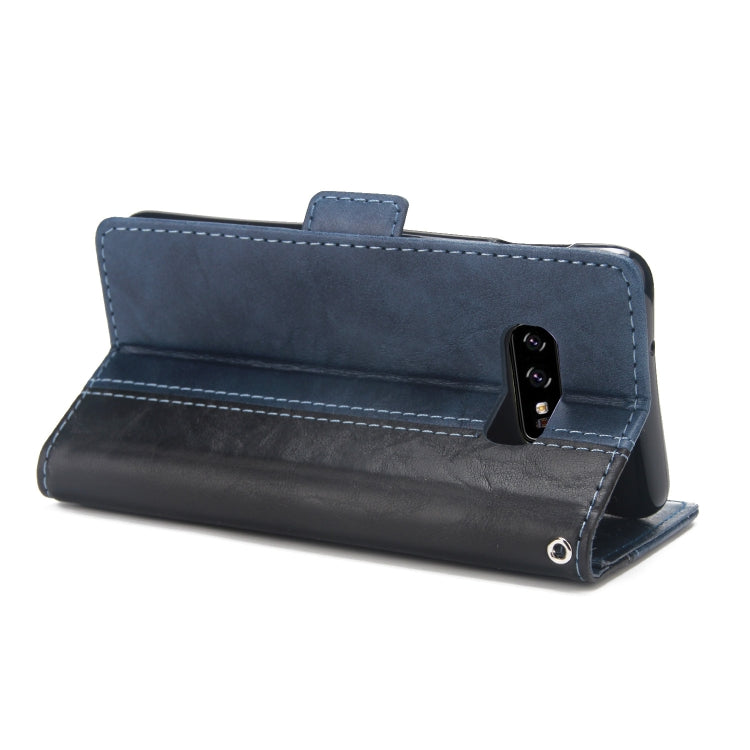 For Galaxy S10e Retro Texture Contrast Color Splicing Horizontal Flip TPU + PU Leather Case with Card Slots & Holder & Wallet