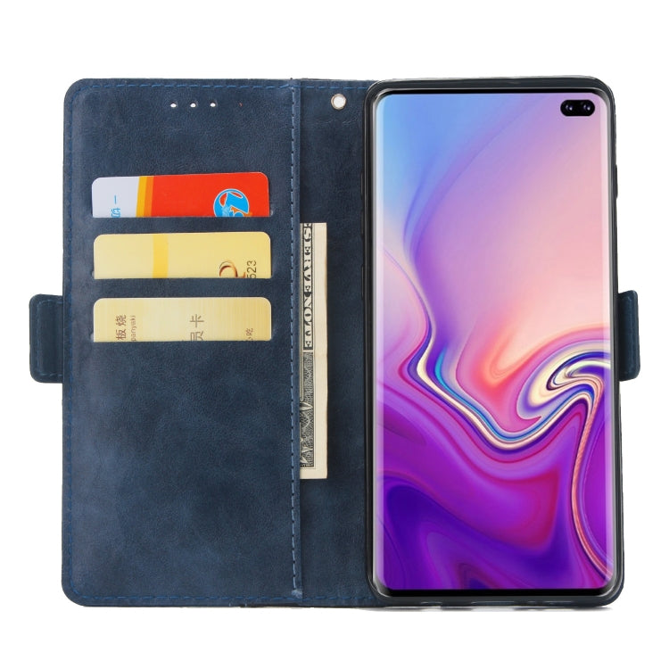 For Galaxy S10 Retro Texture Contrast Color Splicing Horizontal Flip TPU + PU Leather Case with Card Slots & Holder & Wallet