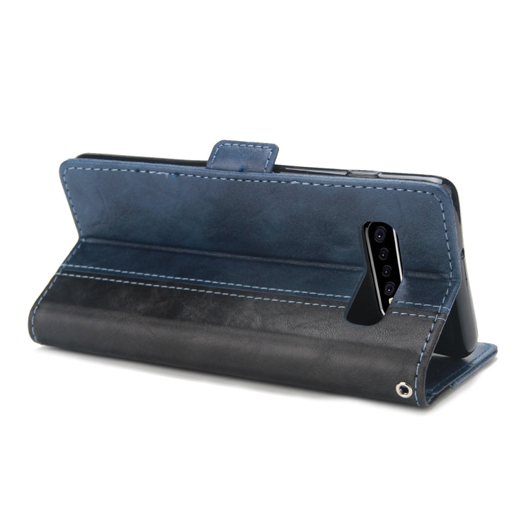 For Galaxy S10 Retro Texture Contrast Color Splicing Horizontal Flip TPU + PU Leather Case with Card Slots & Holder & Wallet
