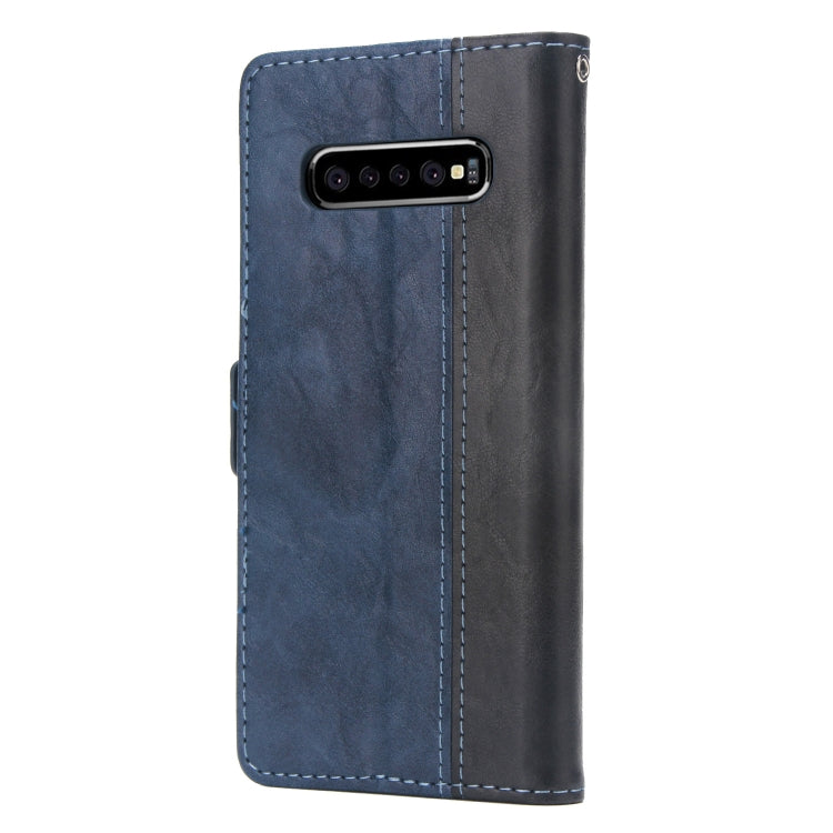 For Galaxy S10+ Retro Texture Contrast Color Splicing Horizontal Flip TPU + PU Leather Case with Card Slots & Holder & Wallet