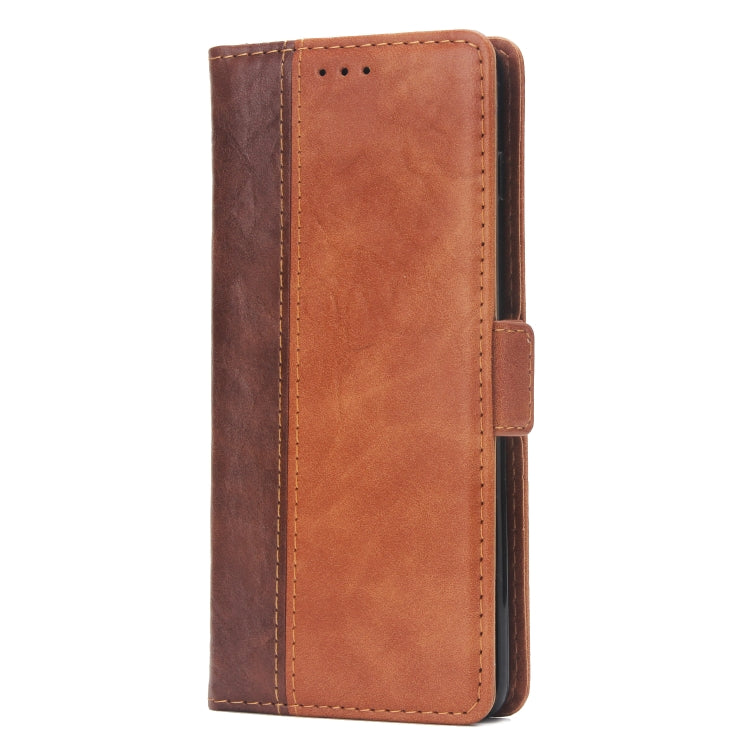 For Galaxy S10+ Retro Texture Contrast Color Splicing Horizontal Flip TPU + PU Leather Case with Card Slots & Holder & Wallet