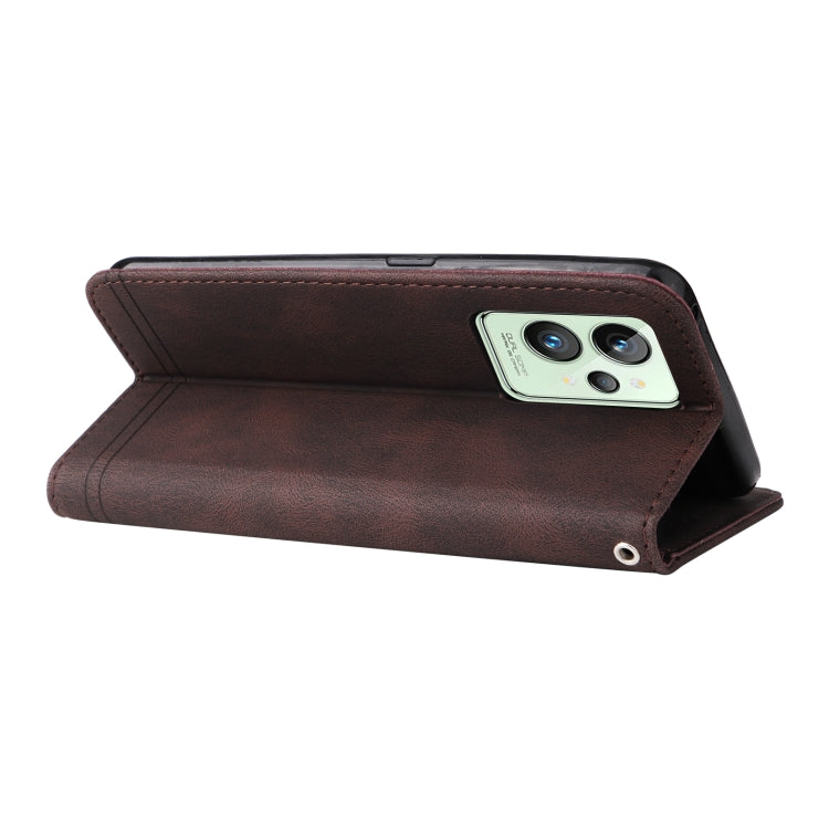 For OPPO Realme GT2 Pro Skin Feel Life Tree Metal Button Horizontal Flip Leather Case