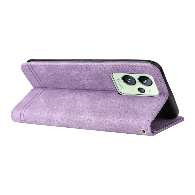 For OPPO Realme GT2 Pro Skin Feel Life Tree Metal Button Horizontal Flip Leather Case