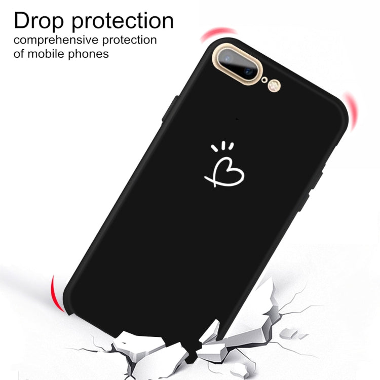 For iPhone 8 Plus / 7 Plus Three Dots Love-heart Pattern Colorful Frosted TPU Phone Protective Case