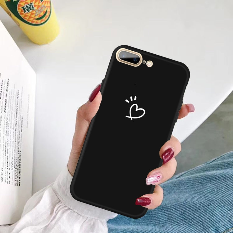 For iPhone 8 Plus / 7 Plus Three Dots Love-heart Pattern Colorful Frosted TPU Phone Protective Case