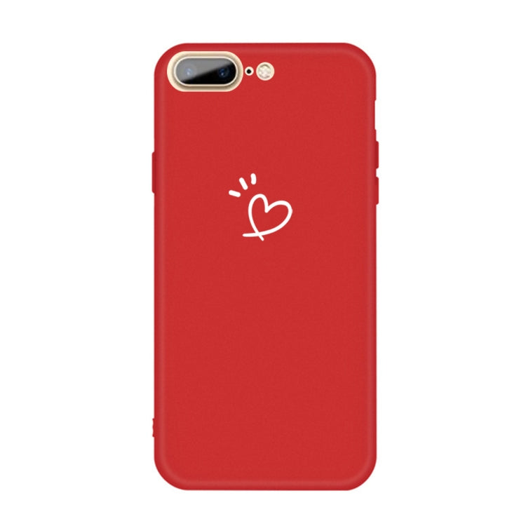 For iPhone 8 Plus / 7 Plus Three Dots Love-heart Pattern Colorful Frosted TPU Phone Protective Case