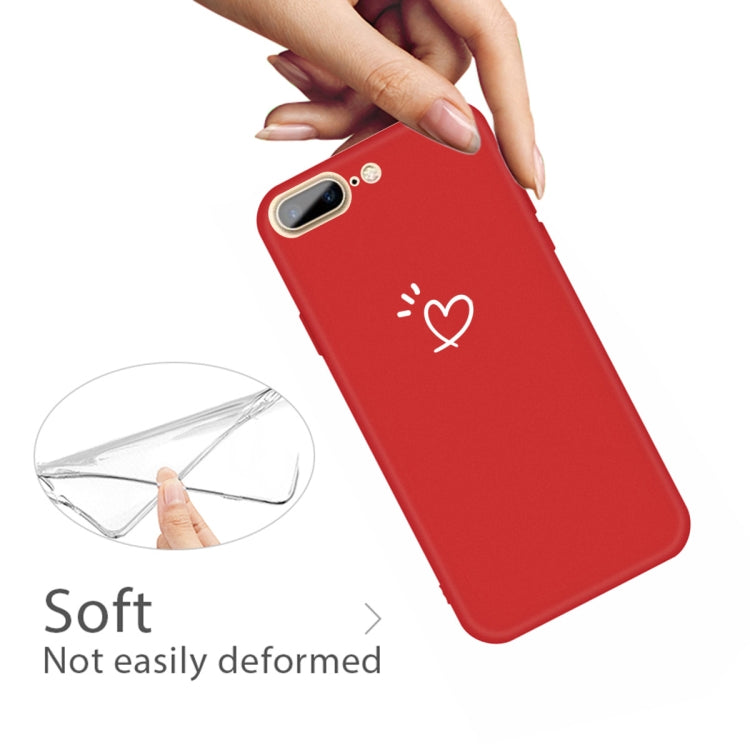 For iPhone 8 Plus / 7 Plus Three Dots Love-heart Pattern Colorful Frosted TPU Phone Protective Case