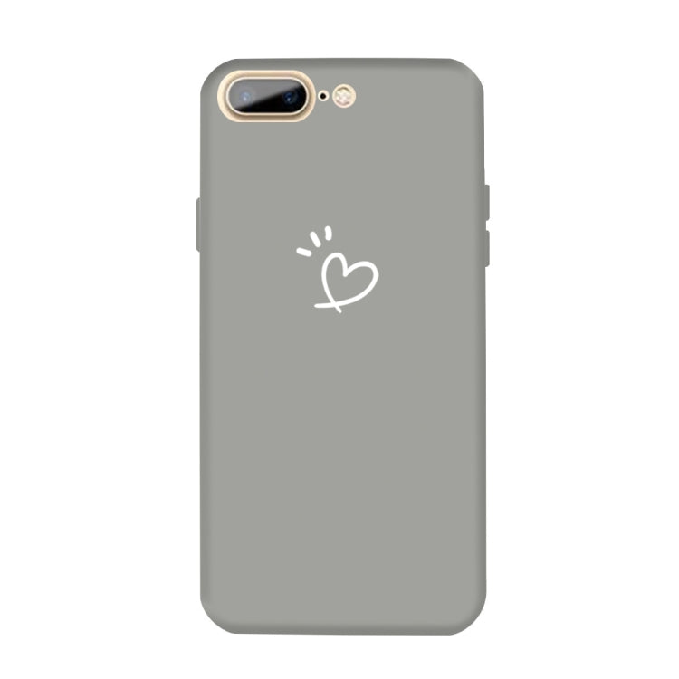 For iPhone 8 Plus / 7 Plus Three Dots Love-heart Pattern Colorful Frosted TPU Phone Protective Case