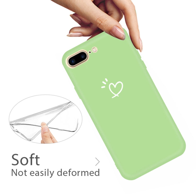 For iPhone 8 Plus / 7 Plus Three Dots Love-heart Pattern Colorful Frosted TPU Phone Protective Case