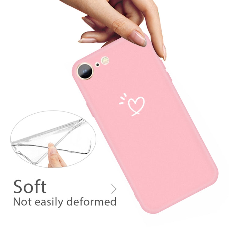 For iPhone SE 2022 / SE 2020 / 8 / 7 Three Dots Love-heart Pattern Colorful Frosted TPU Phone Protective Case