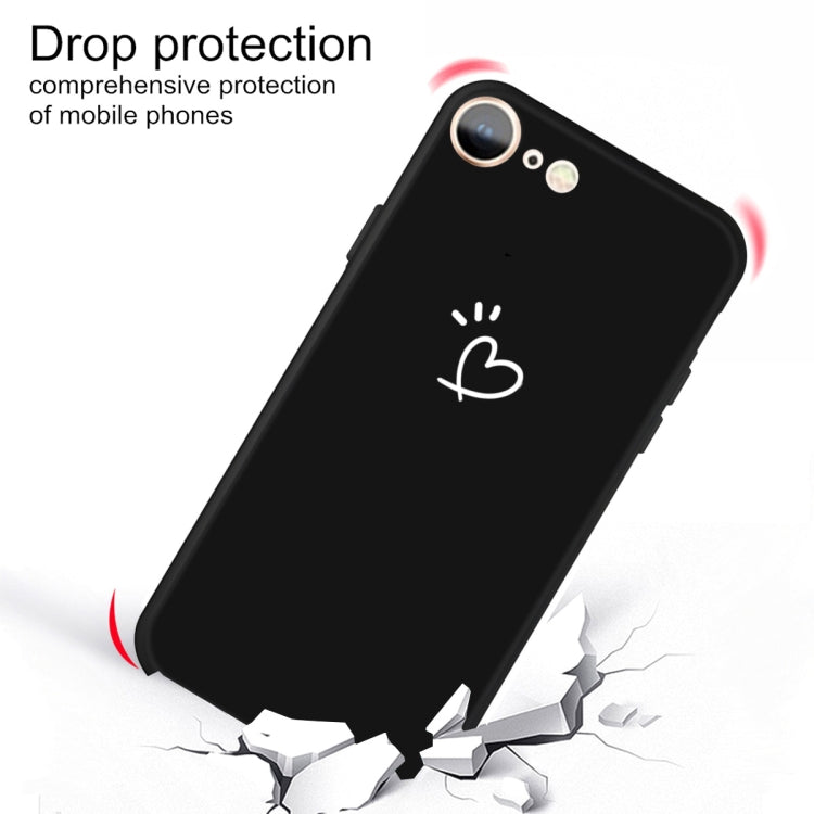 For iPhone SE 2022 / SE 2020 / 8 / 7 Three Dots Love-heart Pattern Colorful Frosted TPU Phone Protective Case