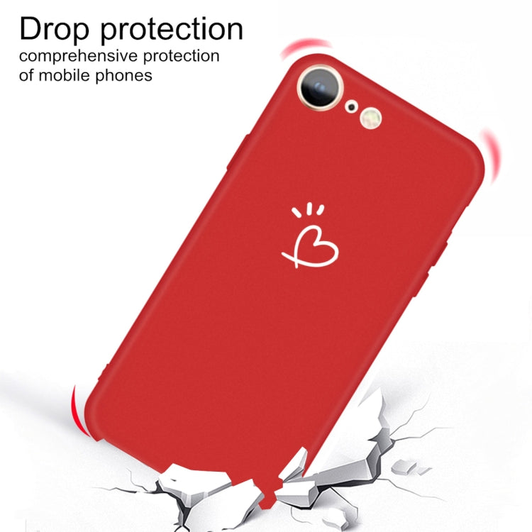 For iPhone SE 2022 / SE 2020 / 8 / 7 Three Dots Love-heart Pattern Colorful Frosted TPU Phone Protective Case
