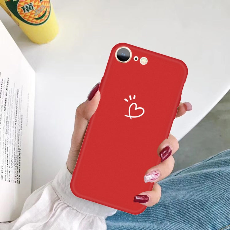 For iPhone SE 2022 / SE 2020 / 8 / 7 Three Dots Love-heart Pattern Colorful Frosted TPU Phone Protective Case