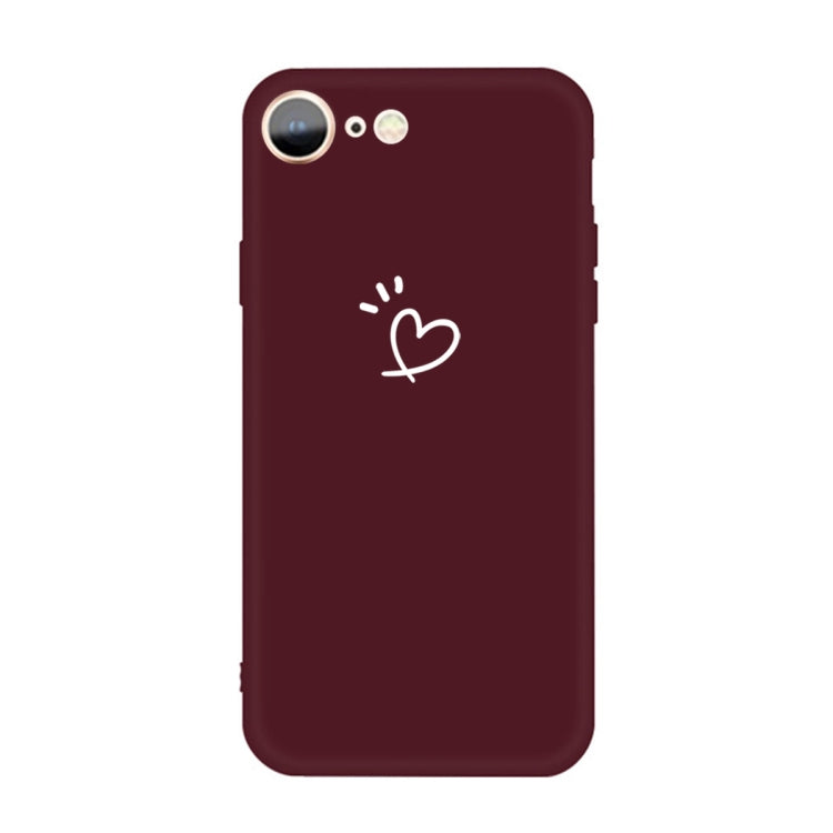 For iPhone SE 2022 / SE 2020 / 8 / 7 Three Dots Love-heart Pattern Colorful Frosted TPU Phone Protective Case