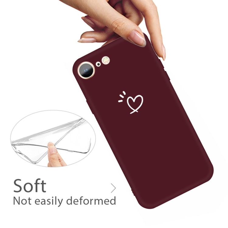 For iPhone SE 2022 / SE 2020 / 8 / 7 Three Dots Love-heart Pattern Colorful Frosted TPU Phone Protective Case