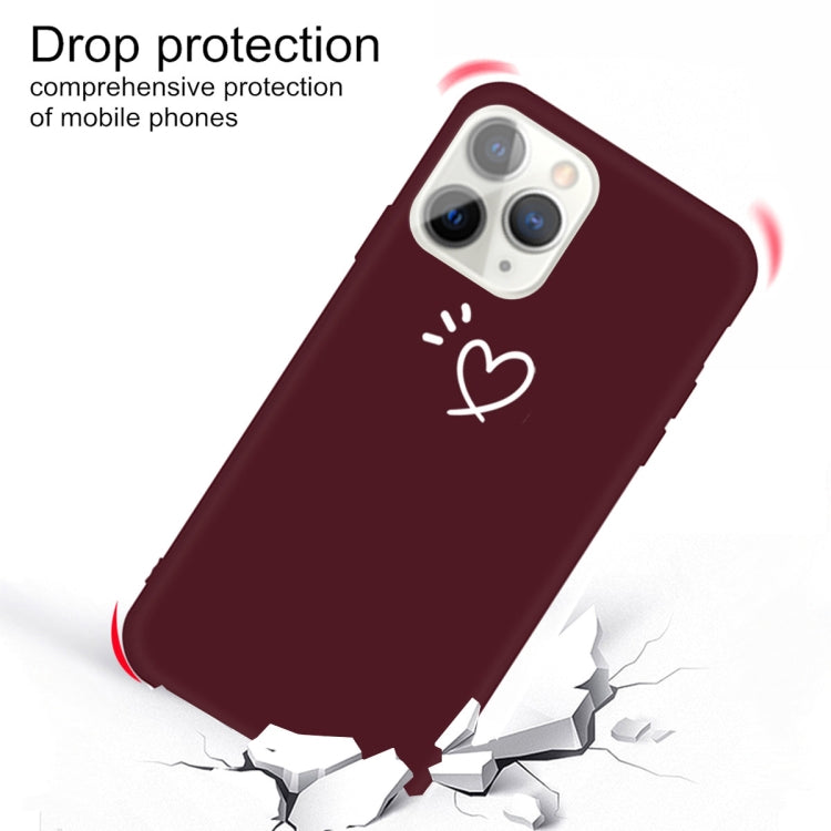 For iPhone 11 Pro Three Dots Love-heart Pattern Colorful Frosted TPU Phone Protective Case