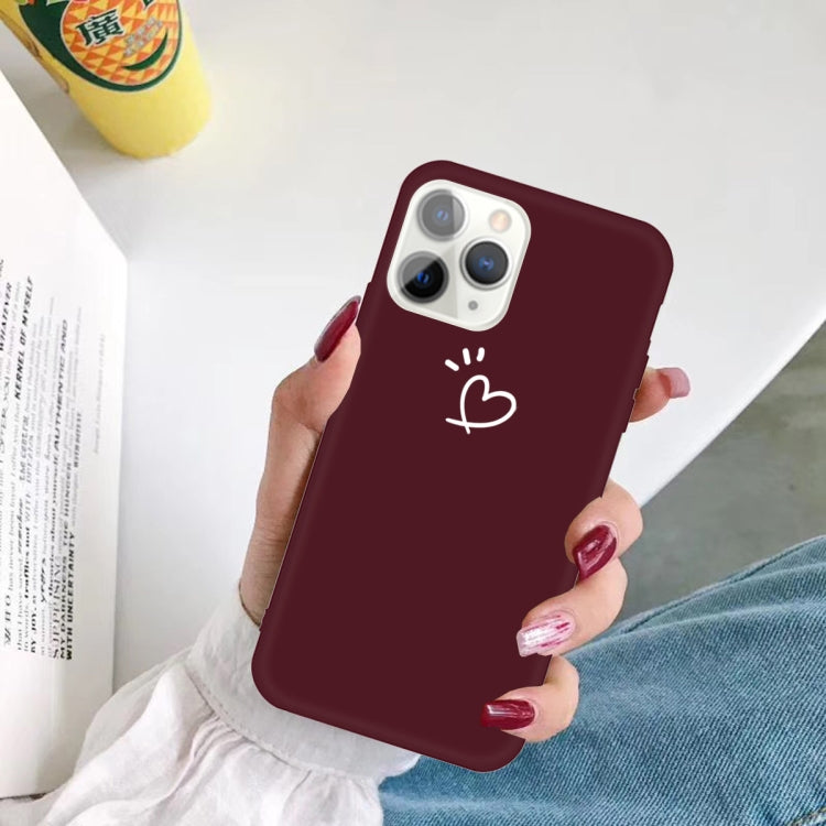 For iPhone 11 Pro Three Dots Love-heart Pattern Colorful Frosted TPU Phone Protective Case