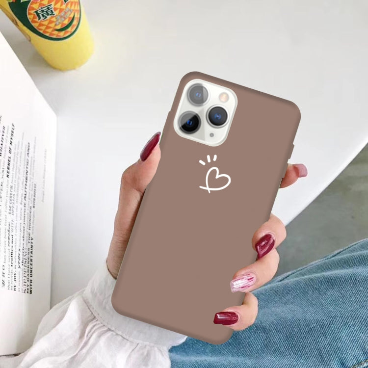 For iPhone 11 Pro Three Dots Love-heart Pattern Colorful Frosted TPU Phone Protective Case