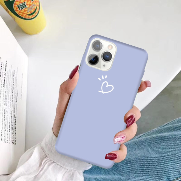 For iPhone 11 Pro Three Dots Love-heart Pattern Colorful Frosted TPU Phone Protective Case