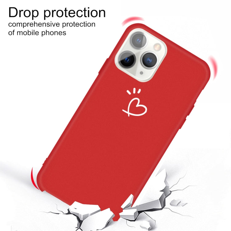 For iPhone 11 Pro Max Three Dots Love-heart Pattern Colorful Frosted TPU Phone Protective Case