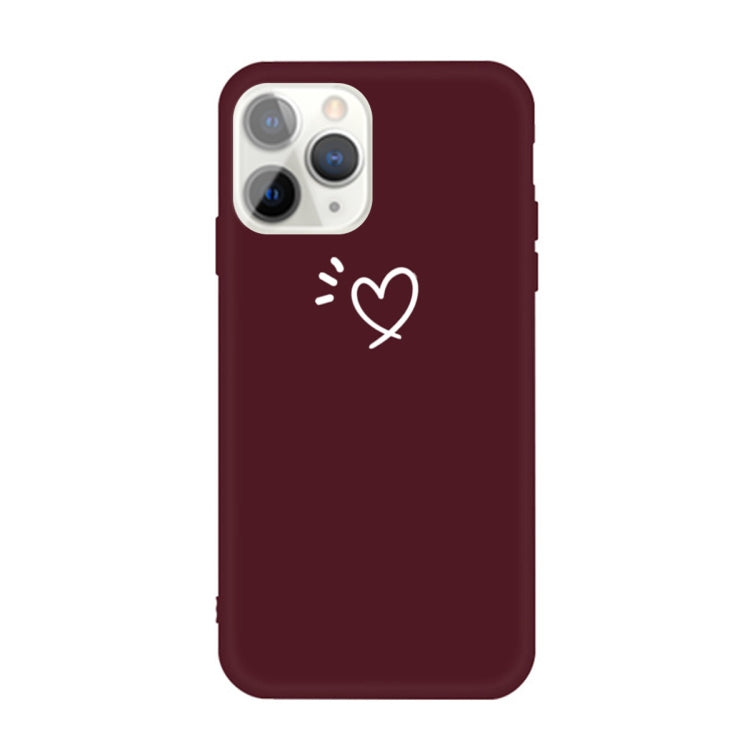 For iPhone 11 Pro Max Three Dots Love-heart Pattern Colorful Frosted TPU Phone Protective Case