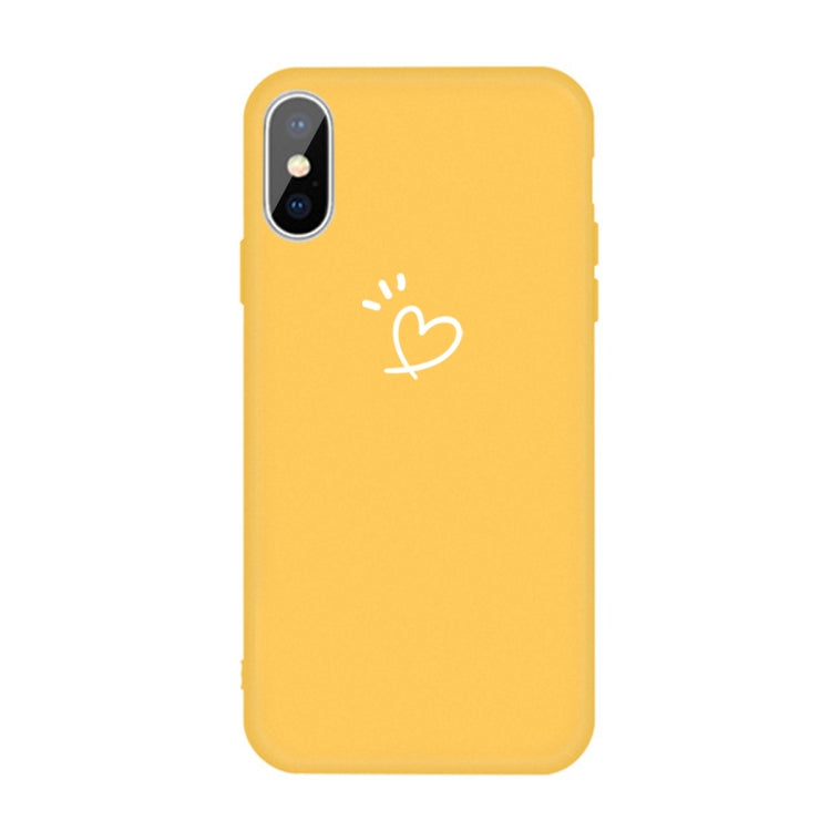 For iPhone X / XS Three Dots Love-heart Pattern Colorful Frosted TPU Phone Protective Case
