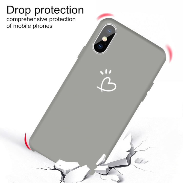 For iPhone X / XS Three Dots Love-heart Pattern Colorful Frosted TPU Phone Protective Case