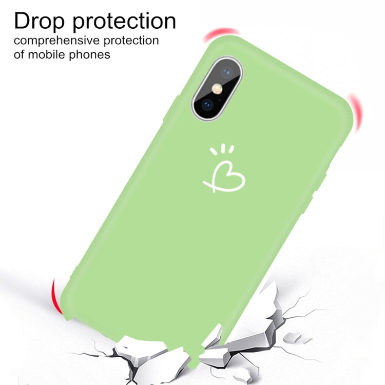 For iPhone X / XS Three Dots Love-heart Pattern Colorful Frosted TPU Phone Protective Case
