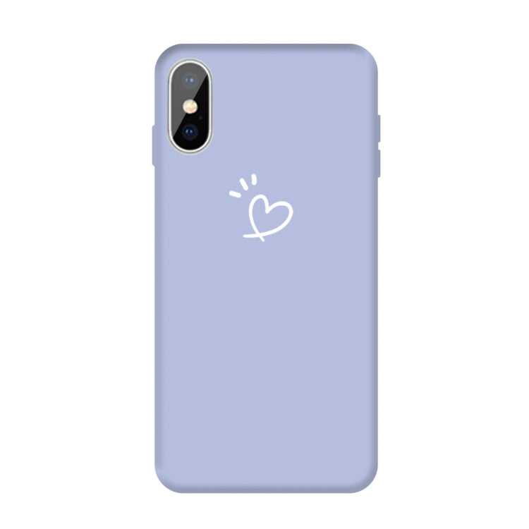 For iPhone X / XS Three Dots Love-heart Pattern Colorful Frosted TPU Phone Protective Case