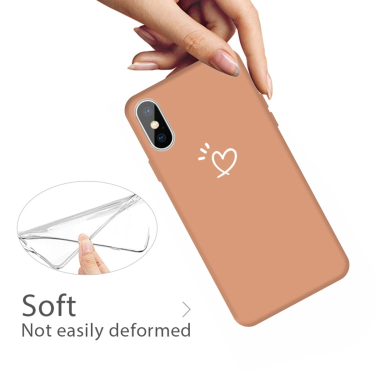 For iPhone X / XS Three Dots Love-heart Pattern Colorful Frosted TPU Phone Protective Case