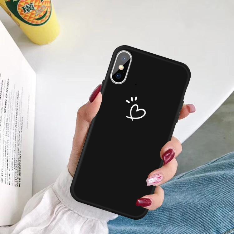 For iPhone XS Max Three Dots Love-heart Pattern Colorful Frosted TPU Phone Protective Case