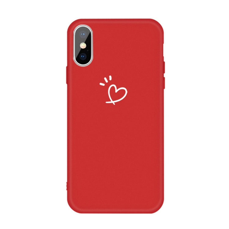 For iPhone XS Max Three Dots Love-heart Pattern Colorful Frosted TPU Phone Protective Case
